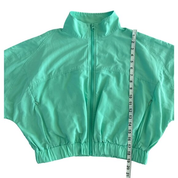 Year Of Ours YOS Windbreaker Cropped Lucite Mint Green S Zip Crop Jacket $128‎ - Picture 10 of 14